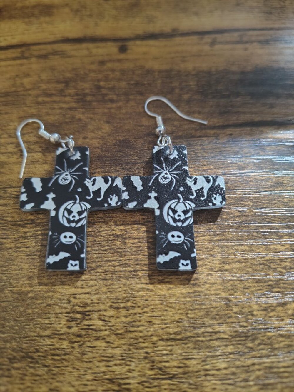 Halloween Cross Earrings